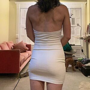 White backless dress